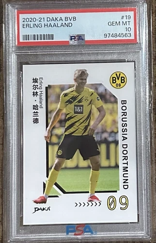 2020 Erling Haaland PSA 10 Daka Transcendent Rookie - Borussia Dortmund RC Pop 8