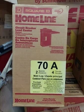 Circuit Breaker Load Center 70 Amp Main Lug 2 Space 4 Circuit Schneider Square D