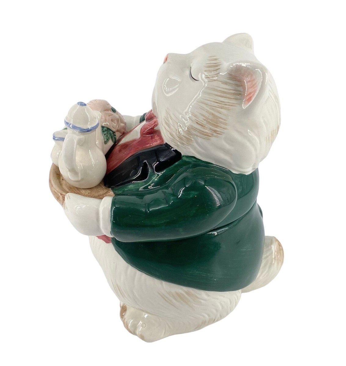 Vtg Fitz & Floyd Kittens Knightsbridge Butler Cat Serving Tea