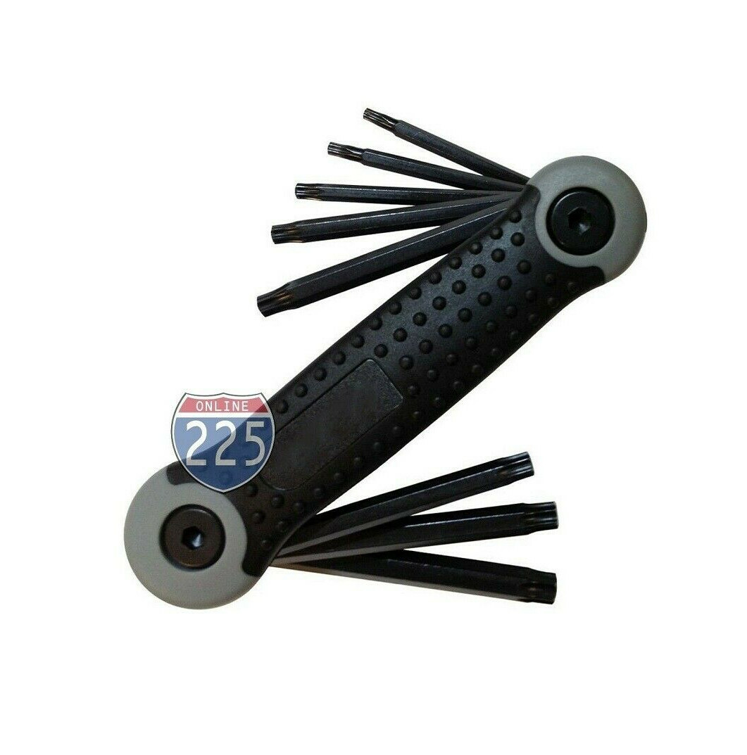 8-Piece Torx Star Key Set - T9 To T40 Sizes, Steel, Easy Grip Folding Tool