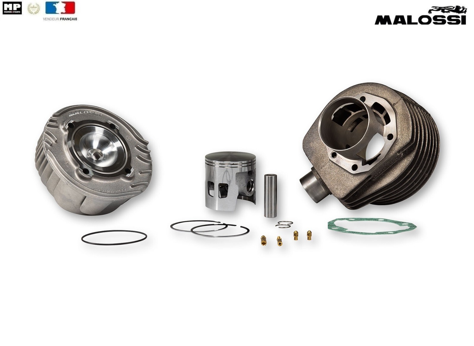 Haut moteur fonte Malossi Ø63 et culasse usinée pour scooter LML Star 150 125