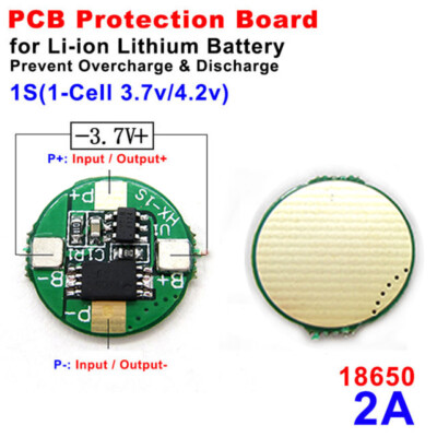 BMS Protection PCB Board 1S 2A 3.7V for Li-ion Lithium LiPo 18650 Battery PCM