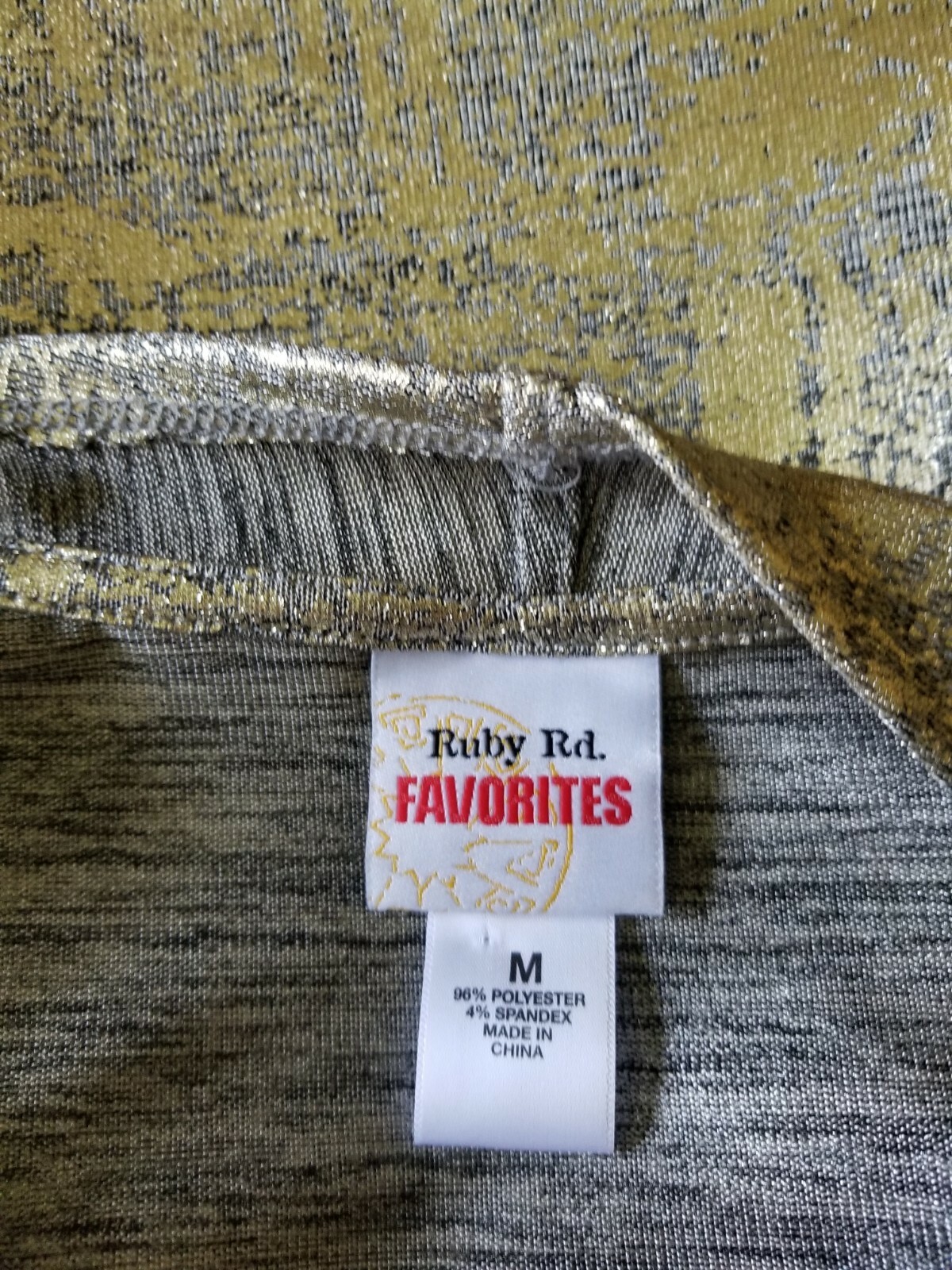 RUBY RD SIZE MEDIUM  METALLIC GOLD JERSEY COCKTAI… - image 8