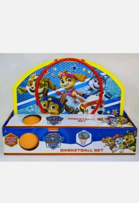 Paw Patrol Basketball Set Nickelodeon Includes Net Ball Hoop & Door Hanger New 