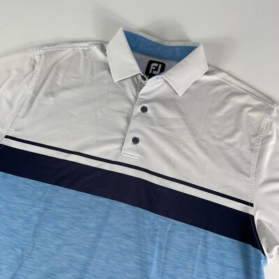 FootJoy Golf Polo Shirt Adult Large Colorblock Striped LPGA International  Mens