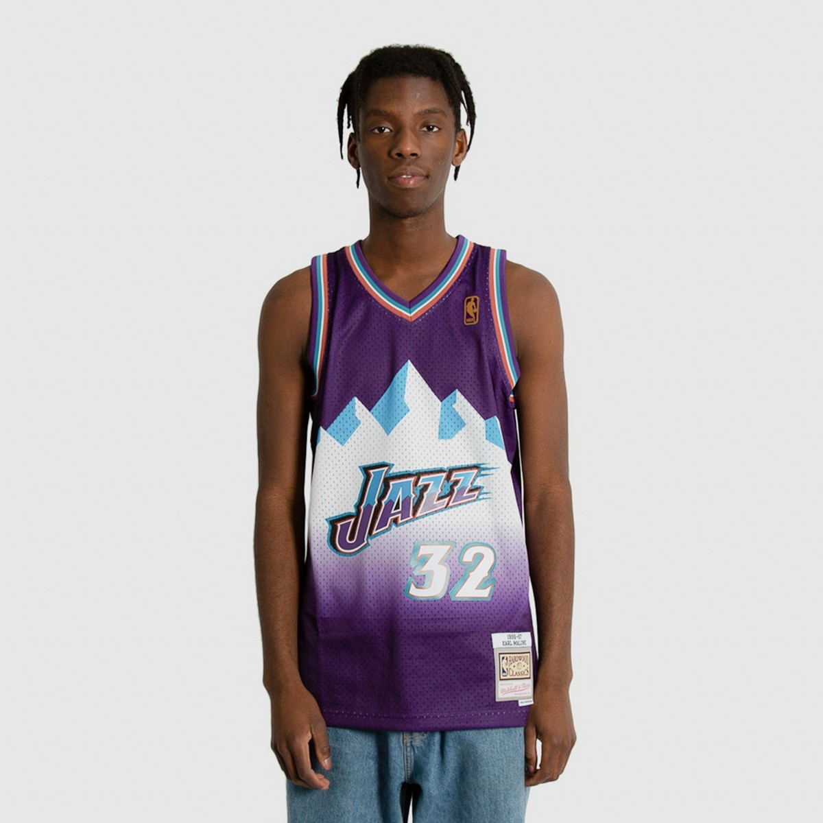 Mitchell & Ness Karl Malone Purple Utah Jazz Hardwood Classics Swingman Jersey