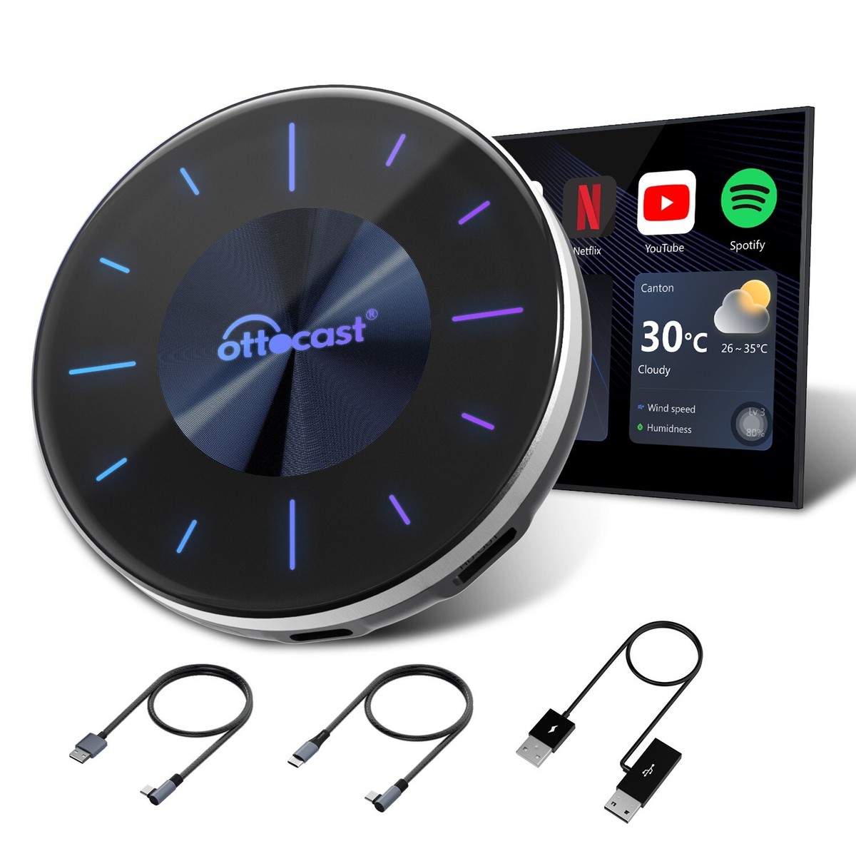 New 8+128G-OttoAibox P3 CarPlay AI TV Box Wireless Android Auto