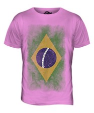 BRAZIL FADED FLAG MENS T-SHIRT TEE TOP BRASIL FOOTBALL BRAZILIAN GIFT SHIRT