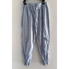 Rewash Brand Jogger Pants Womens Size Large Icy Blue Cotton Lightweight Beachy