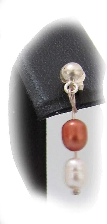 Orecchini in argento 925 con perle di mangrovie naturali - Immagine 4 di 4