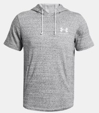 Under Armour Men's UA Rival Terry Short Sleeve Hoodie, Size L, Gray 1370396-011