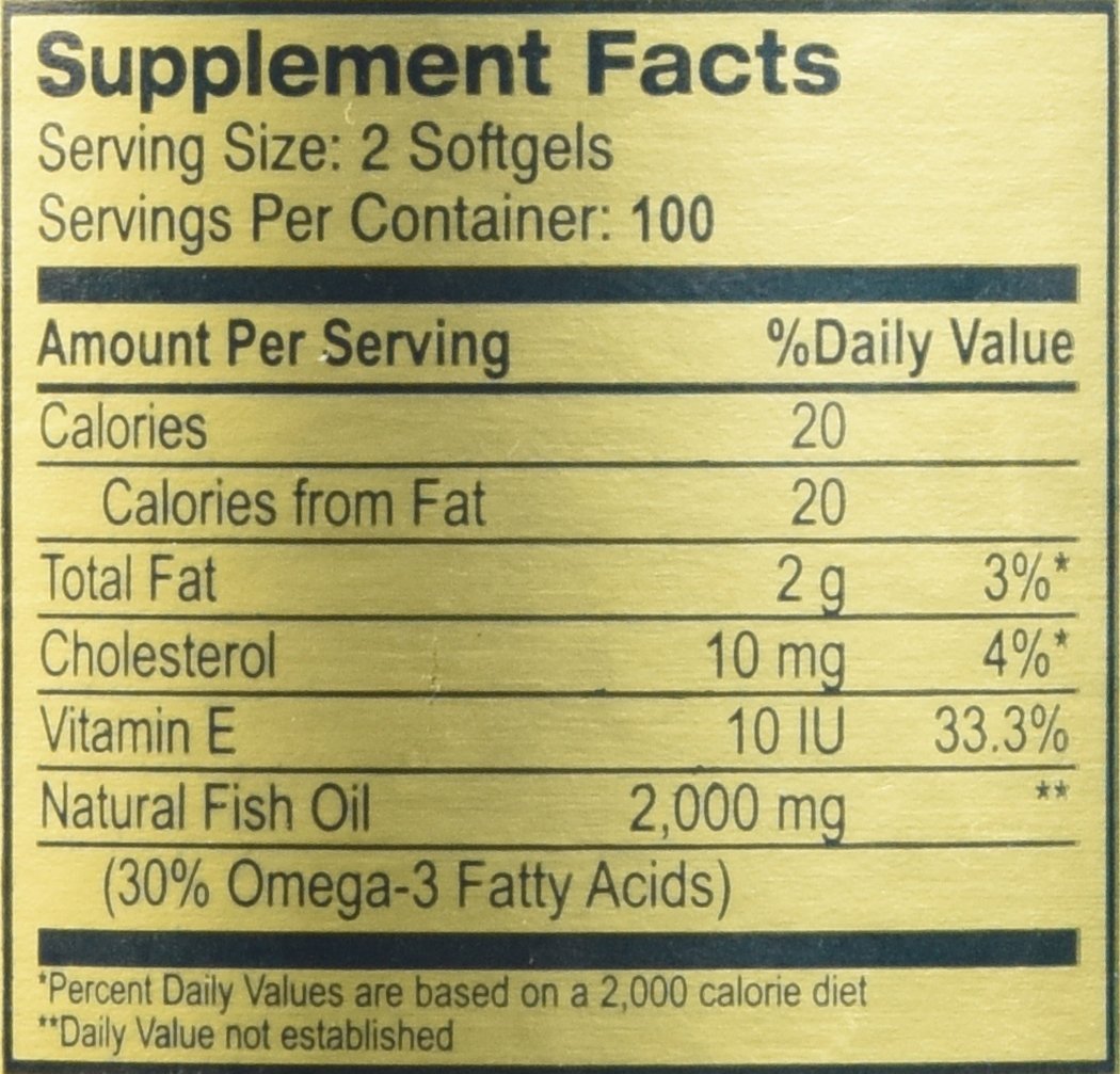 Golden Alaska Deep Sea Fish Oil Omega3, 1000 Mg, 200 Capsules Pack of