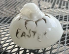 SALE:  Vintage Milk Glass Easter Egg Hatching Chick