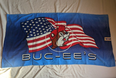 Buc-ee's Buc-ee Beaver American USA Flag Beach Towel 64''X32'' Bucees Buc-ees