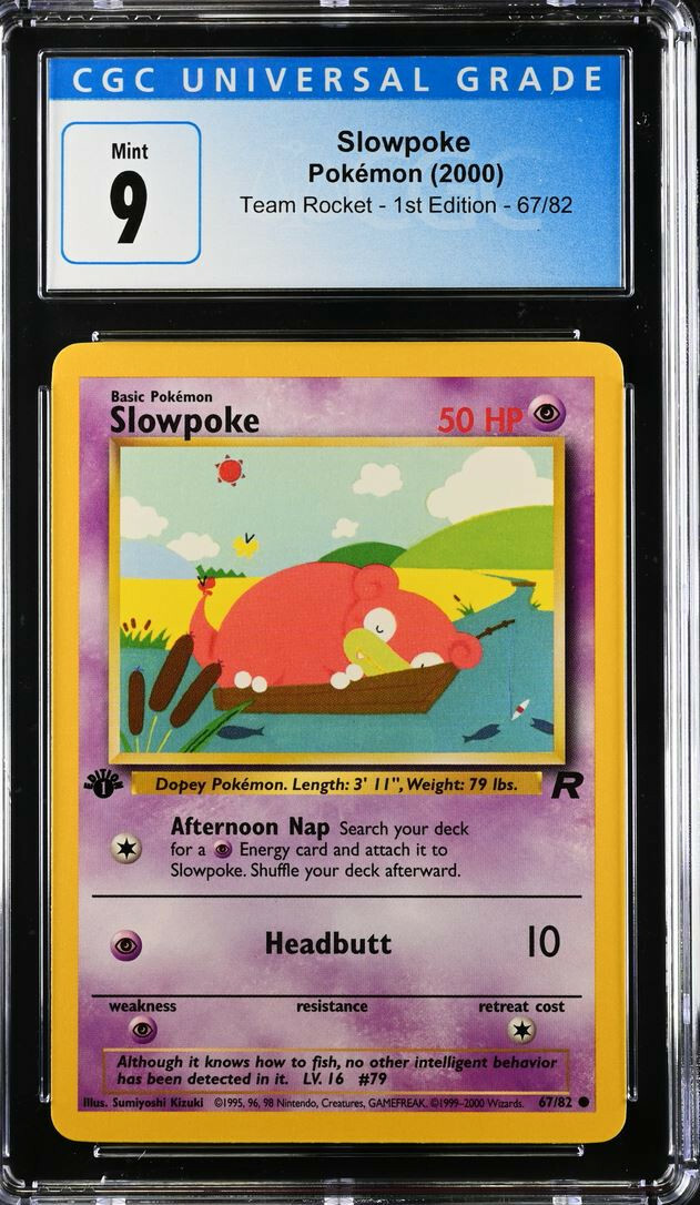 Pokemon 2000 Team Rocket 1st Edition Slowpoke CGC 9 67/82