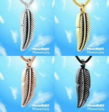 New Feather Wing Cremation Urn Keepsake Ashes Memorial Necklace