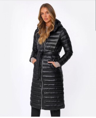 NWT Mackage Portia Long Down Jacket  In Black Size Large $850