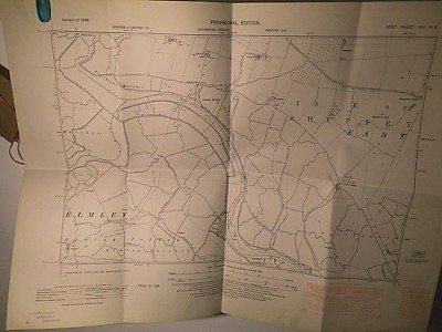 OLD ORDNANCE SURVEY MAP GRAVESEND 1865 WEST COURT WINDMILL HILL EAST MILTON