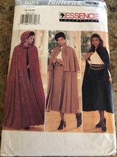   BUTTERICK 3084 - LADIES SKIRT  THREE STYLE CAPE or CLOAK PATTERN 12-16 FF