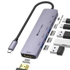 USB C HUBUSB C to 4K30hz HD Multi-Port Adapter3 USB 3.0 Ports and 1 5Gbps -C ...