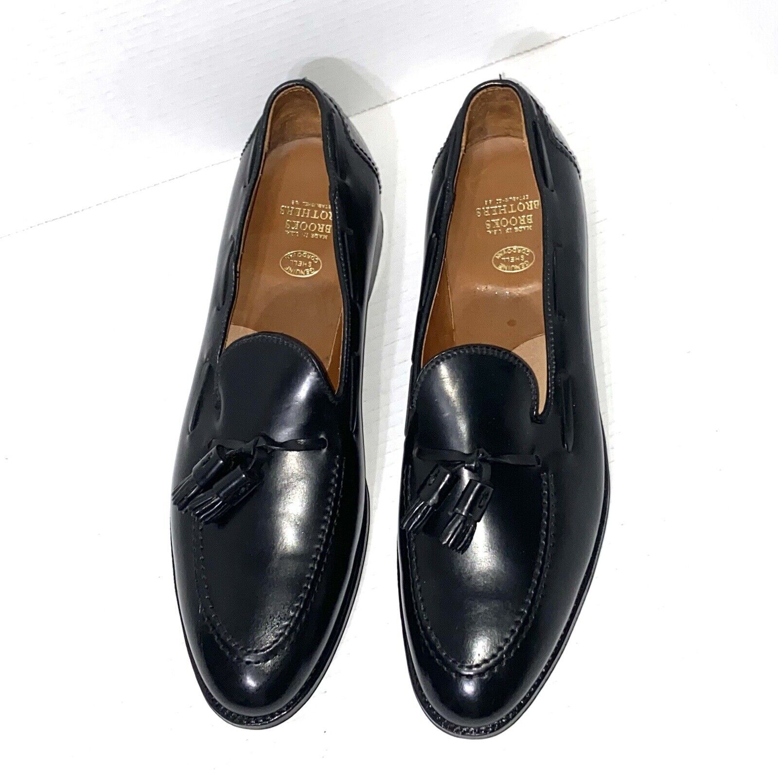 Brooks Brothers Alden Leather Tassel Loafers Cordovan Dress Shoes Black MEN  13