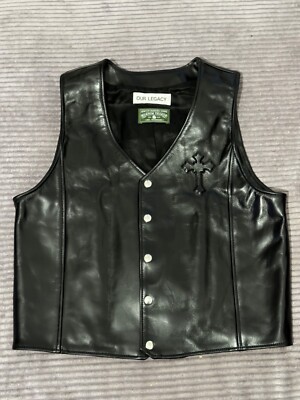Our Legacy x Denim Tears 2Pac Cross Cow Leather Vest Grail S Black