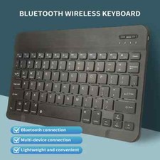 Bluetooth Wireless Keyboard Rechargeable Black 10 Inch Keyboard For IOS Android