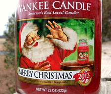 Yankee Candle "MERRY CHRISTMAS" 2013 Peppermint Large 22 oz WHITE LABEL NEW