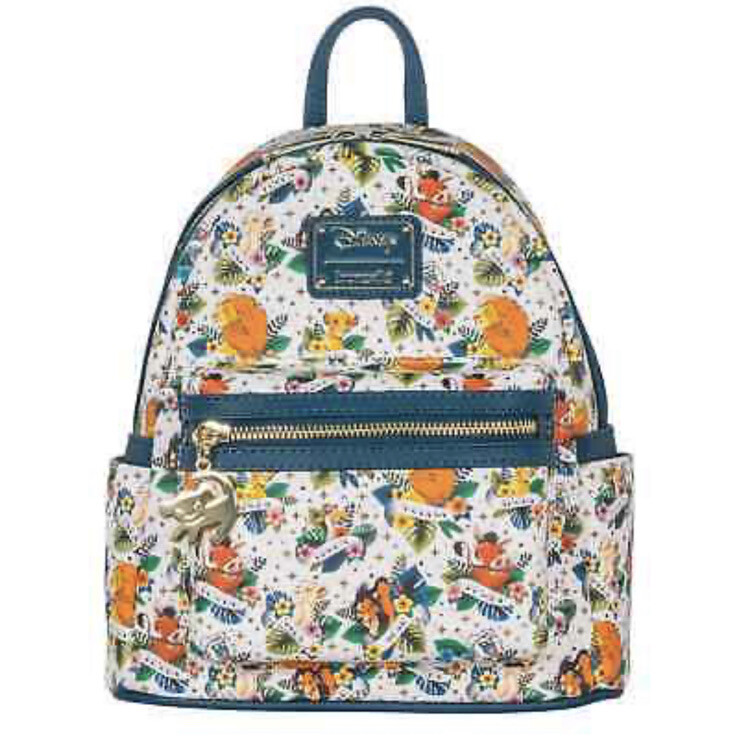 NWT Loungefly Lion King Tattoo Floral Design Faux Leather Mini Backpack Disney Loungefly Disney The Lion King Nala & Simba Pride Rock Mini  main image 4
