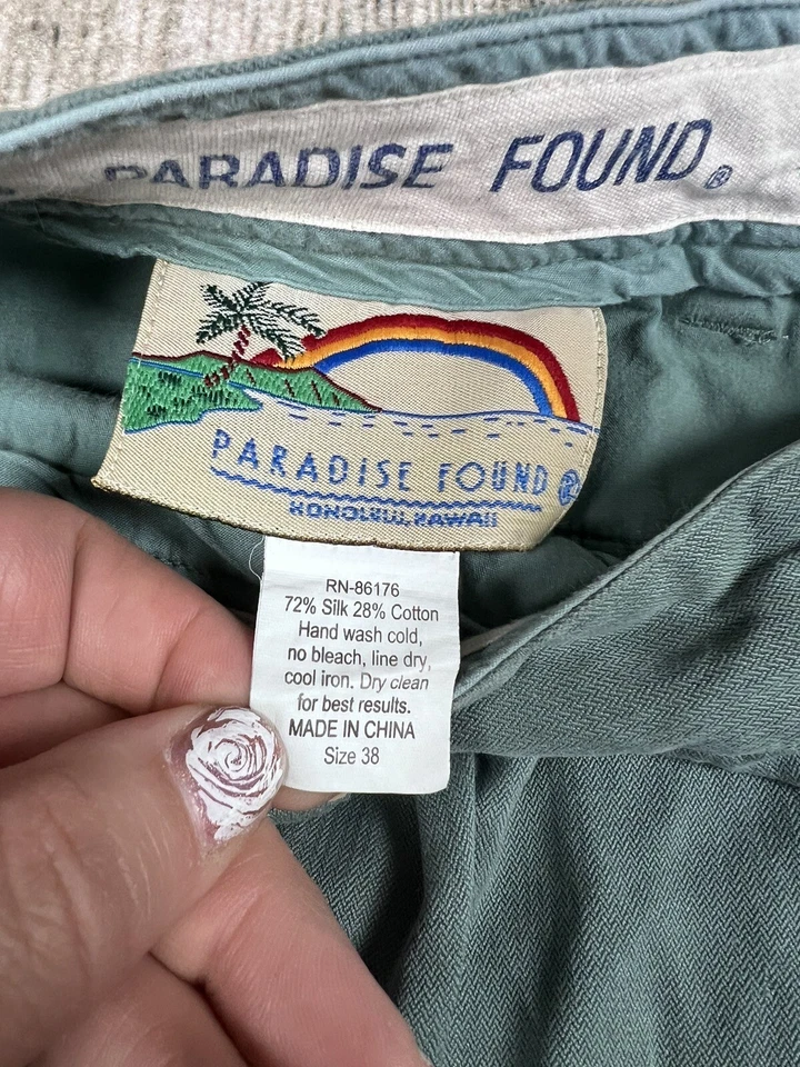 Pantalones Cortos Paradise Found Para Hombre Plisados de Seda Informales Crucero Vacaciones Playa 38 Hawaianos Foto 4 de 4