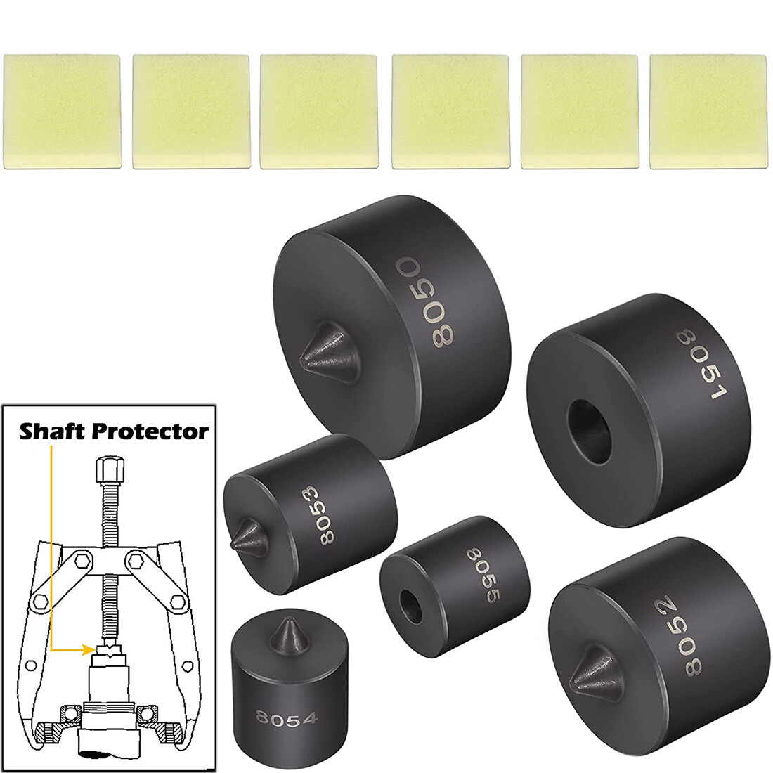 8056 Shaft Protector Set for GripOMatic Puller PushPuller Gear