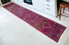 3x14 Runner Rug Hand Made Extra Long Hallway Rug Turkish Rug act: 2.10 x 13.9 ft