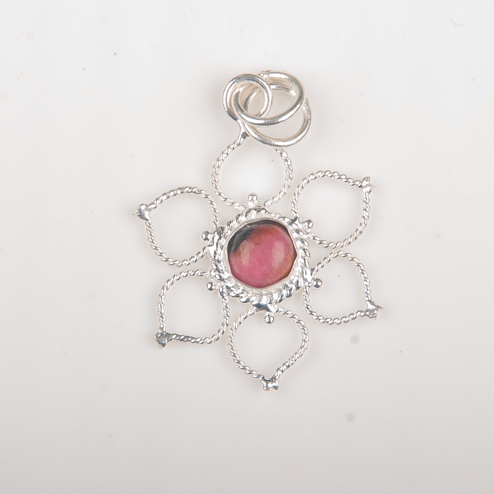 Wedding Gift For Her 925 Silver Natural Black Rhodonite Gemstone Pendant