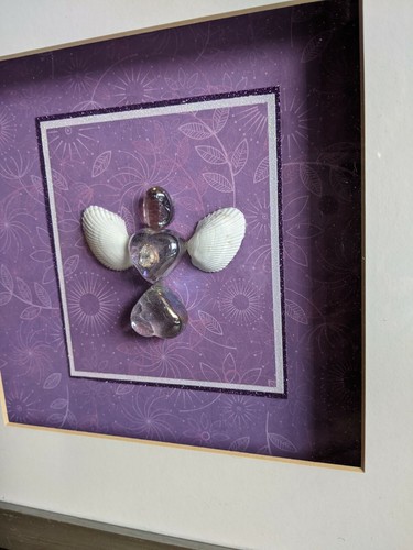 Hand crafted Large framed angel pebble/shell craft art picture. - Picture 2 of 3
