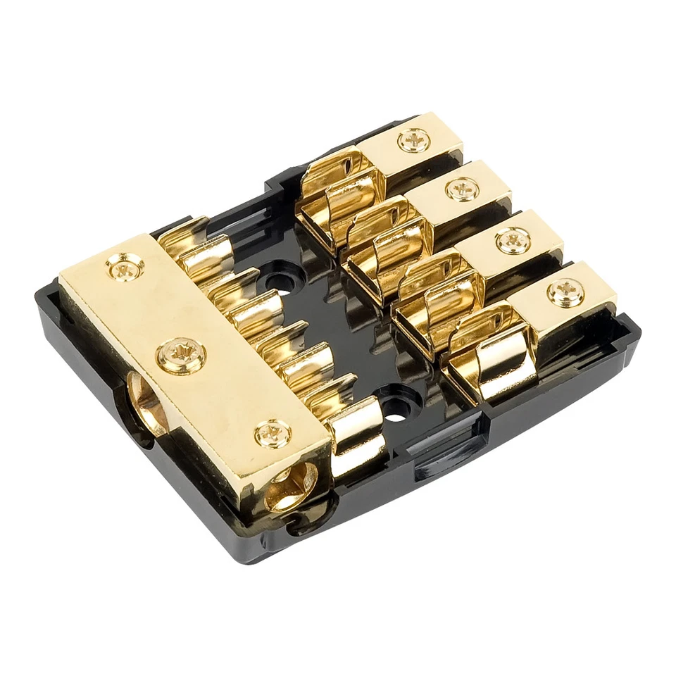 3 IN 4 OUT AGU GLASS FUSE DISTRIBUTION POWER BLOCK 4 GAUGE 8 AWG 12V US SELLER - Image 2 of 2