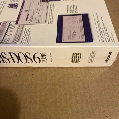 Microsoft DOS 6.0 Upgrade 3.5" Disks NIB Sealed Floppy New Sealed - Picture 3 of 3