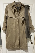 NWOT FORECASTER OF BOSTON SZ 5/6 Khaki Tan Trench Coat w/scarf  Belt Zip Lining