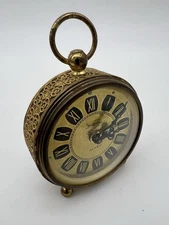 Sheffield Small Brass Alarm Clock in Working Condition (Tested)