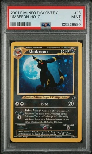 PSA 9 UMBREON #13 NEO DISCOVERY HOLO 2001 Pokémon TCG PSA 9 MINT