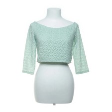 Forever 21, Crop Top, Größe: L, Grün, Elasthan/Polyester, Chevron, Spitze #AcW