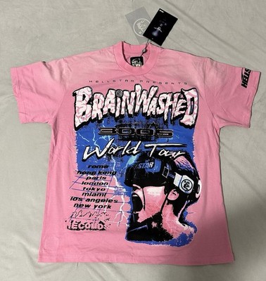Hellstar Brainwashed World Tour T-Shirt Pink Size Small