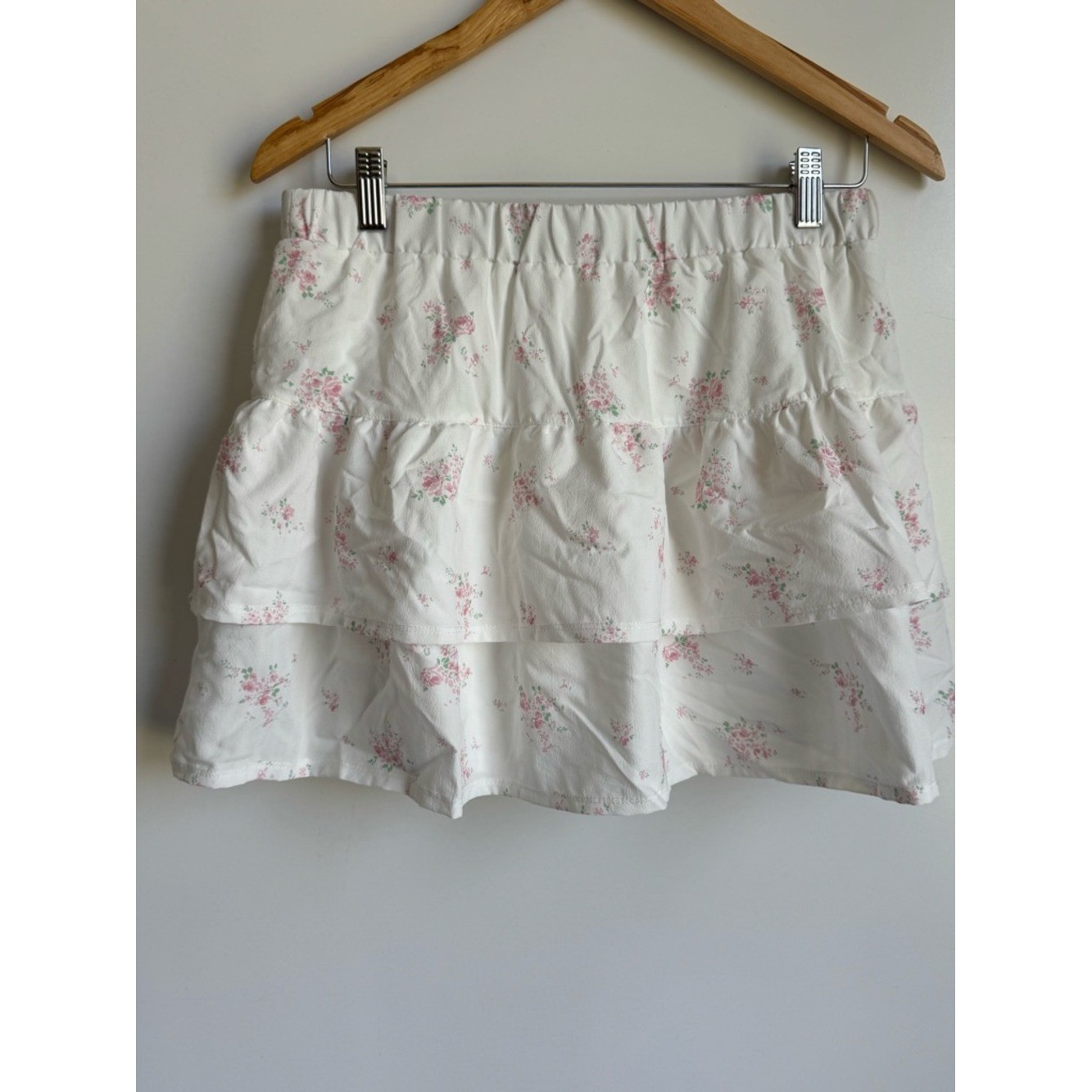 The Prairie Rachel Ashwell Floral White pink Skirt Shorts Large cottagecore boho