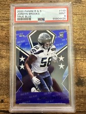 2020 Panini Rookies & Stars Jordyn Brooks True Blue /49 PSA 9 RC Seahawks