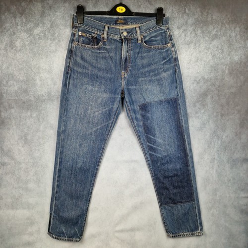 Polo Ralph Lauren Avery Boyfriend Blue Women's Jeans Size 27 Zip Patch Work