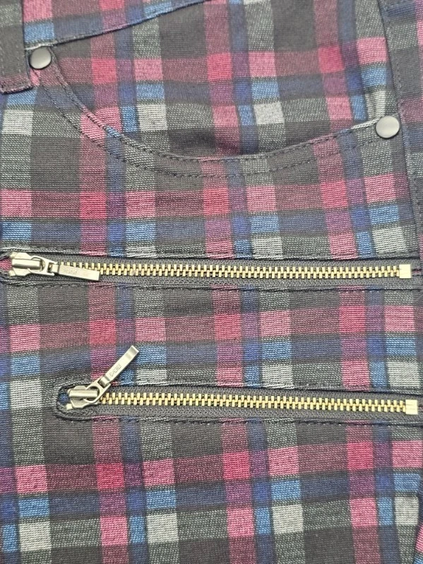 Pantalones ajustados al tobillo con cremallera a cuadros tórridos para mujer talla 26 grunge punk gótica academia Foto 4 de 4