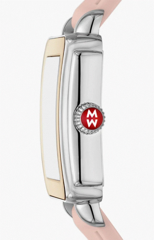 Michele Women's Deco Sport Gold Mother of pearl Pink strap Watch MWW06K000075 - Image 3 of 4