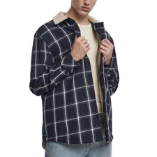 Urban Classics - SHERPA Lined Lumberjack Jacket navy