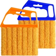 Window & AC Blind Duster - 2 Pc Washable 7 Finger Cleaning