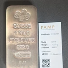 PAMP Suisse 1 Kilo 999.0 Fine Silver Bar with Certificate