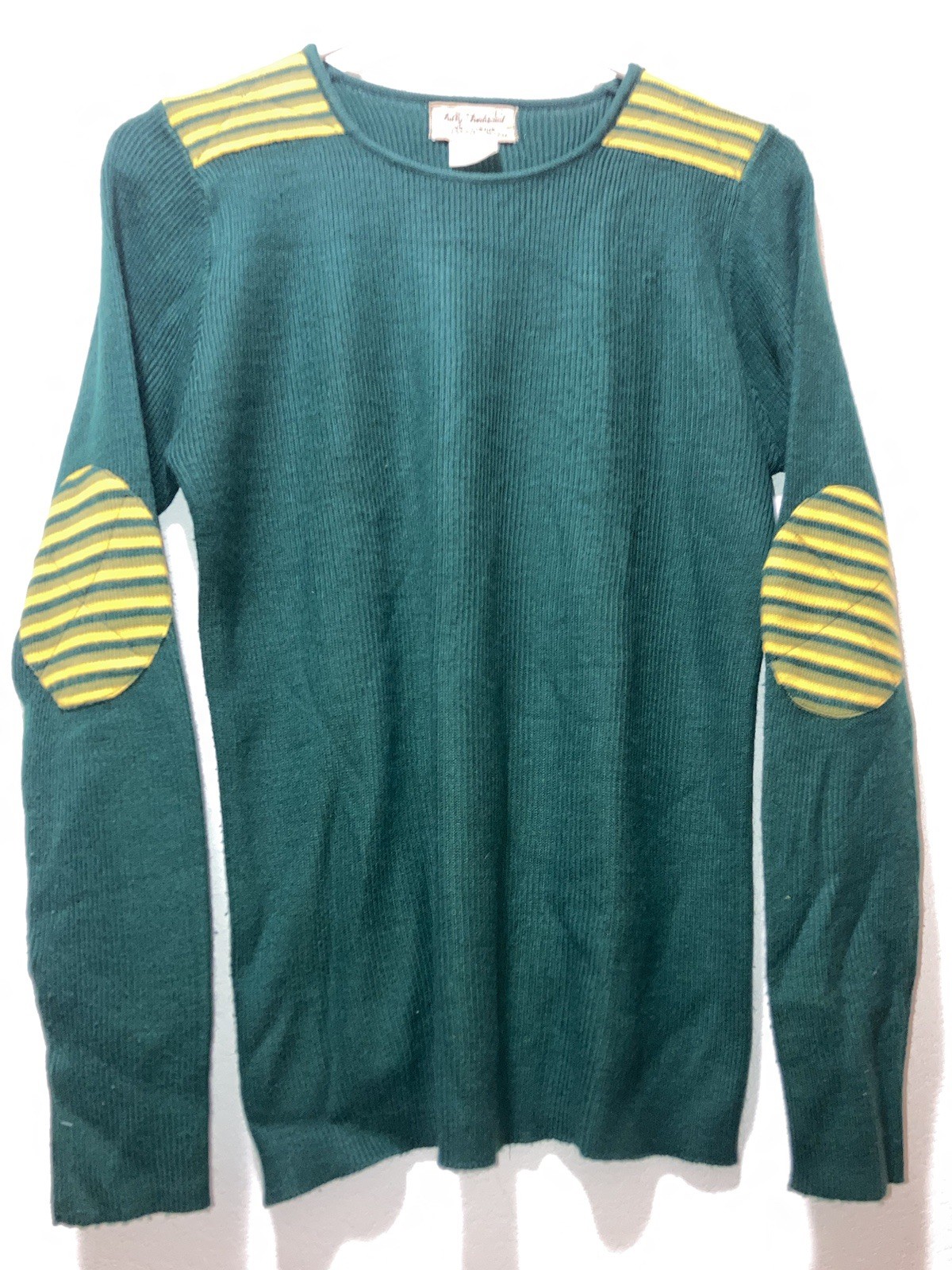 Fully Fashioned Knitted Green Pullover Elbow Pad … - image 4